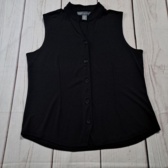 Josephine Chaus Button Up Sleeveless Top Size Large - Picture 1 of 8